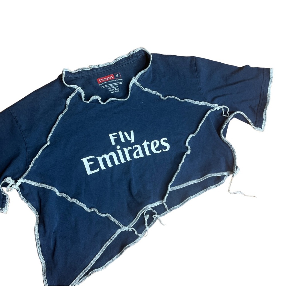 Fly Emirates Reworked Contrast Stitch Crop Top - Picture 3 of 4